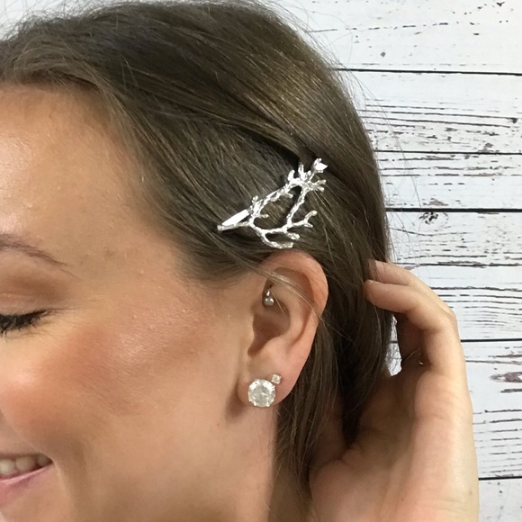 Silver Tree Branch Hair Pin - Picture 3 of 6
